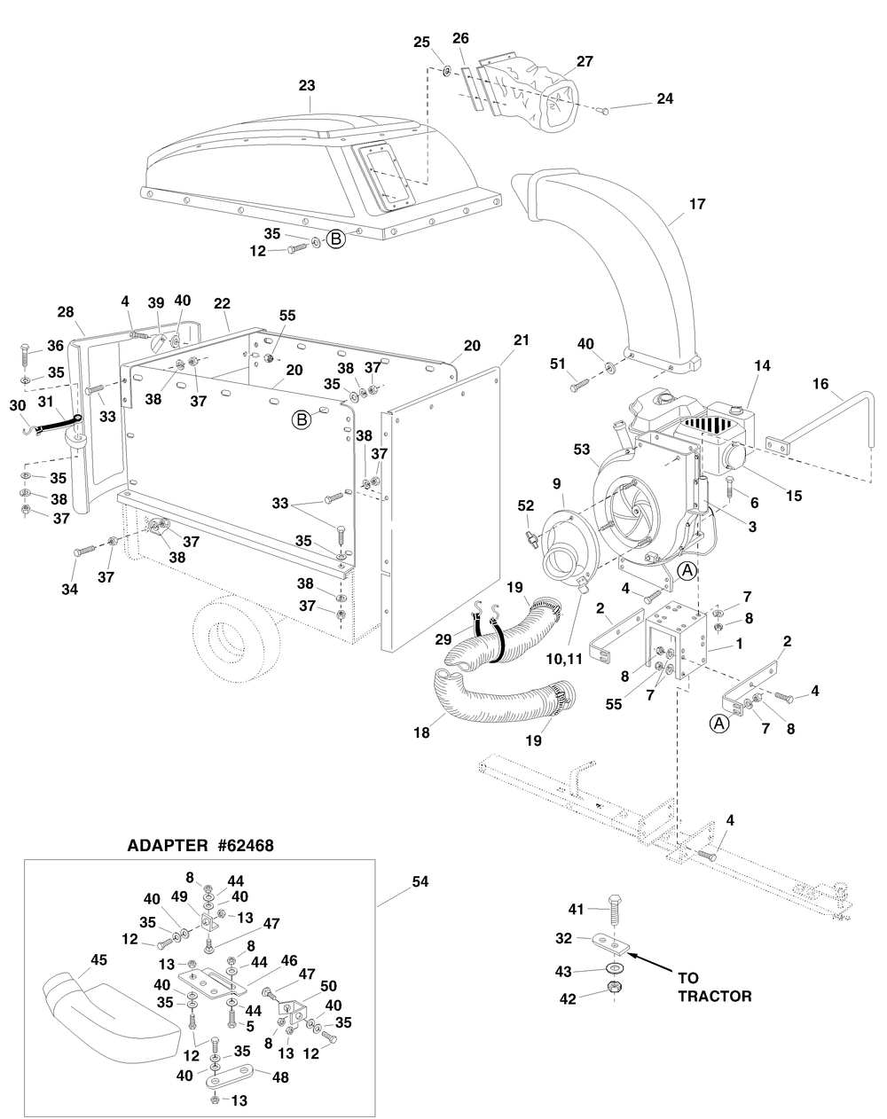General Assembly Diagram and Parts List for 217B 32-CuFt-190100 Cub Cadet Lawn Tractor
